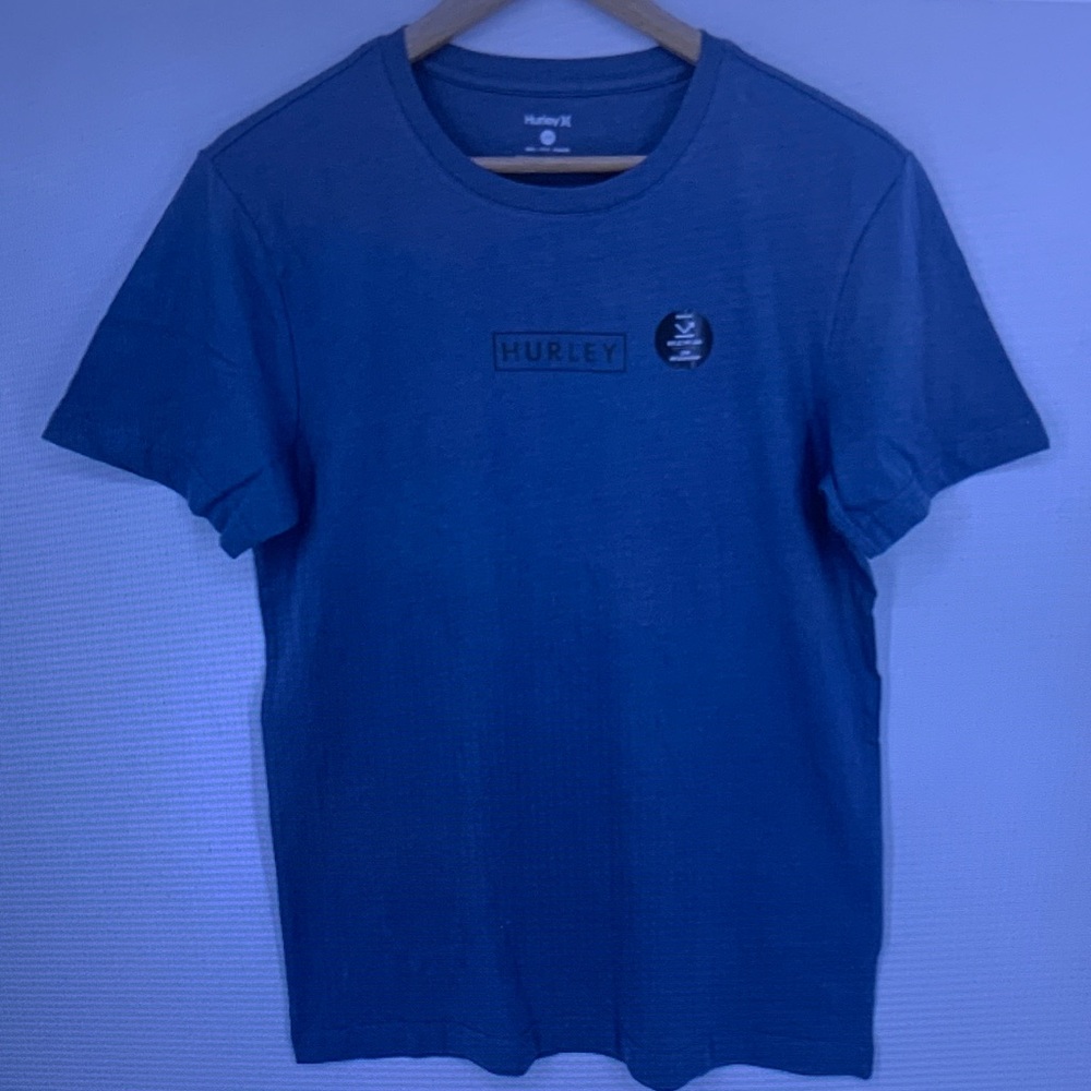 Hurley Men's Navy Blue Logo Crew T-Shirt